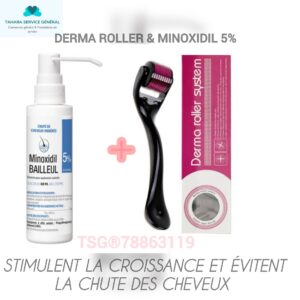 KIT DE POUSSE BARBE & CHEVEUX 
(DERMA ROLLER +MINOXIDIL 5%)